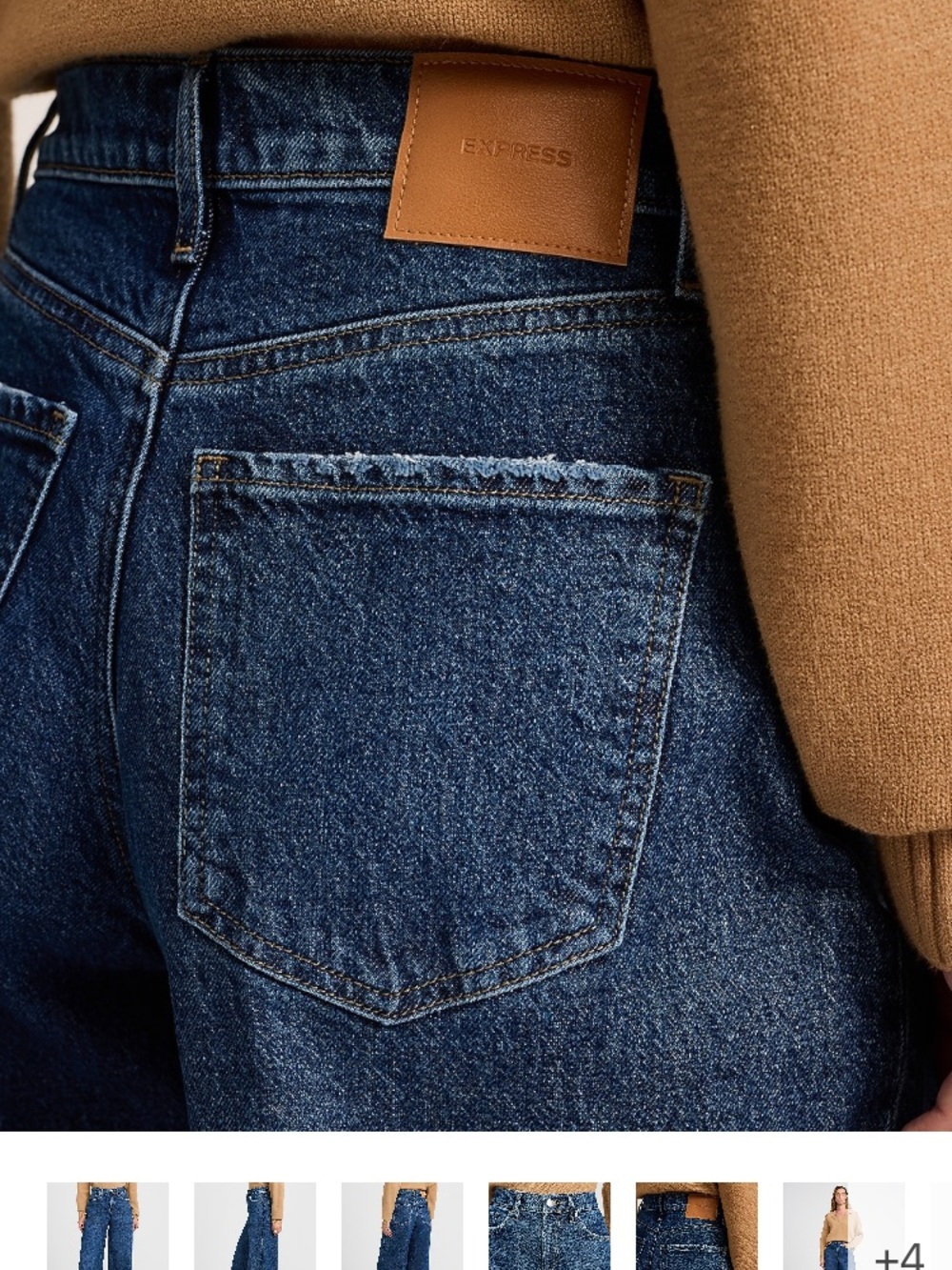 Express Wide-Leg High-Rise Jeans - Dark Blue stretch - Picture 7 of 10